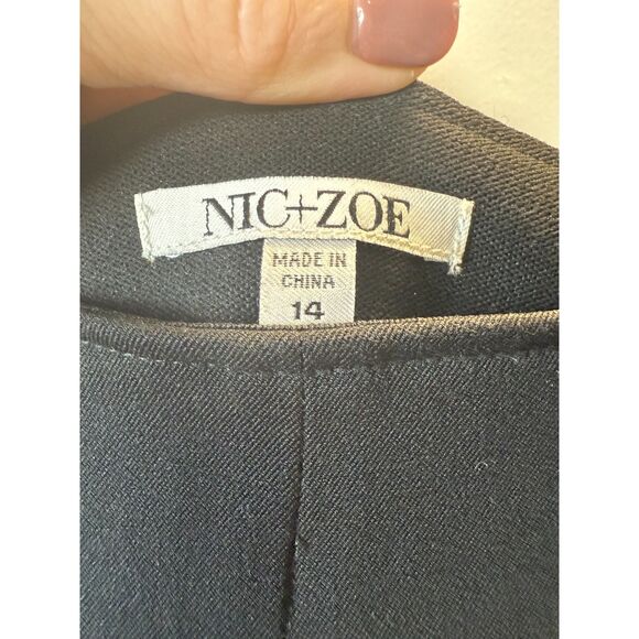 Nic + Zoe Avenue Side Slit Straight Pants Women’s Size 14 Black Onyx - Picture 5 of 9